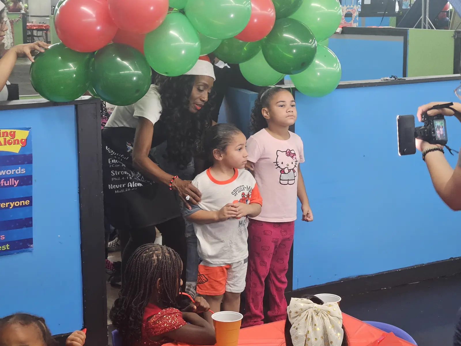 Holiday party celebration with children and teacher