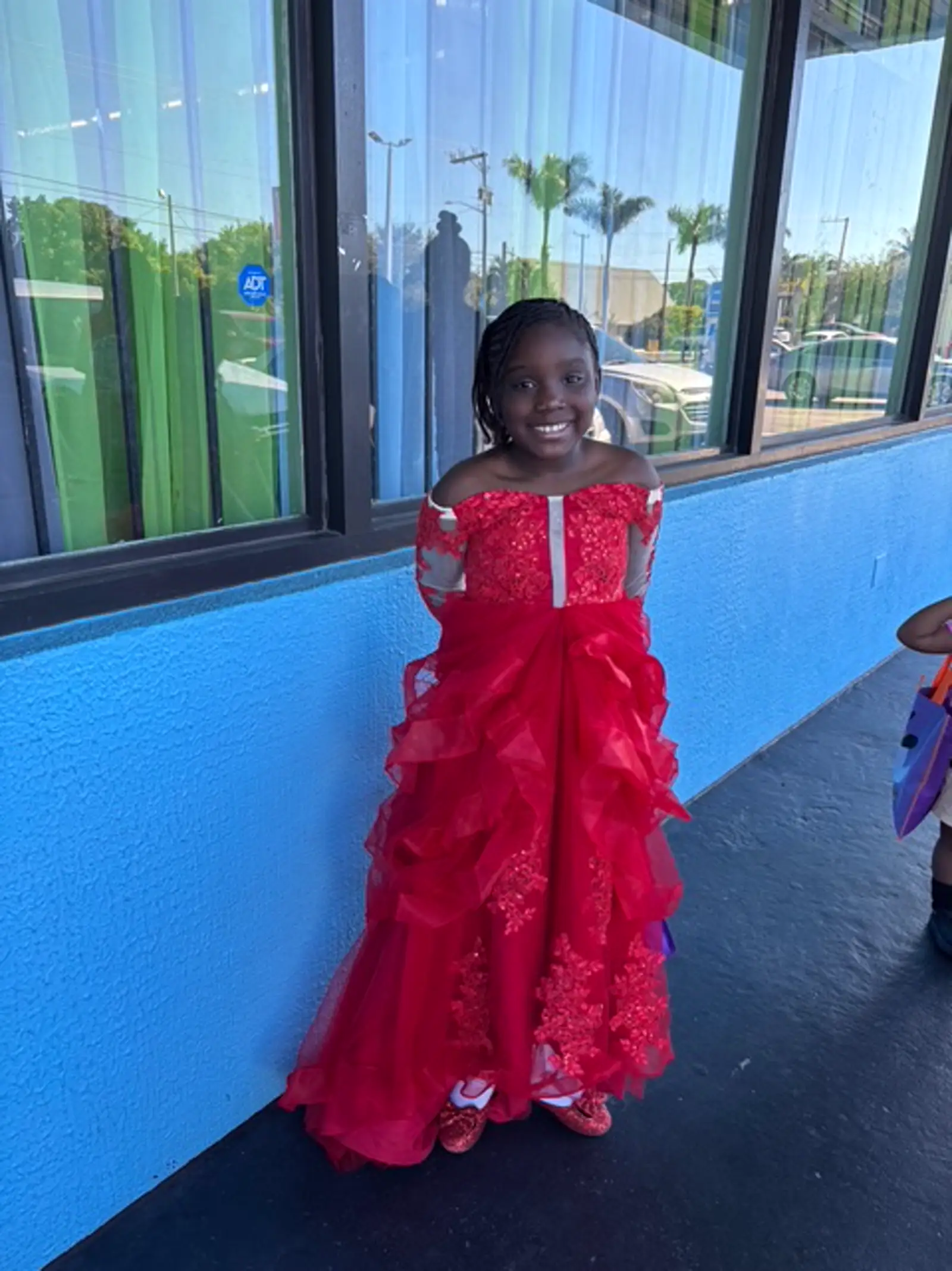 Student dressed up at school holiday event
