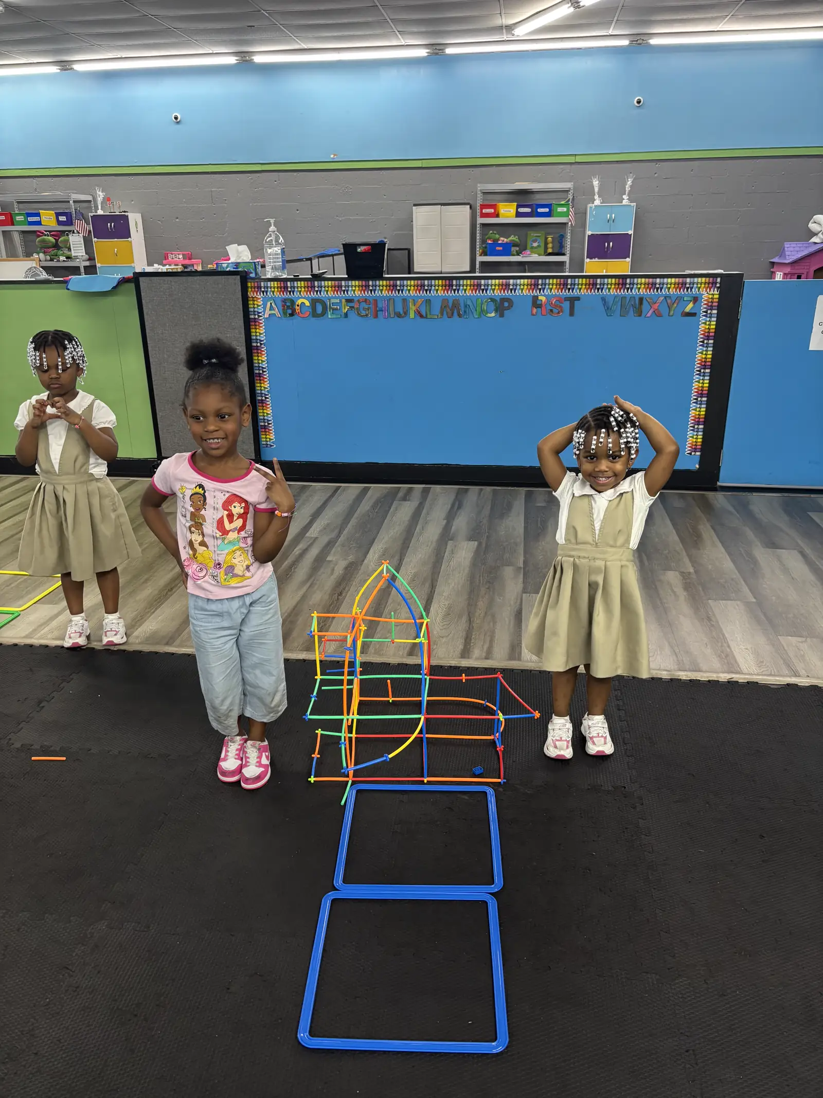 Afterschool room with air hockey and activity tables