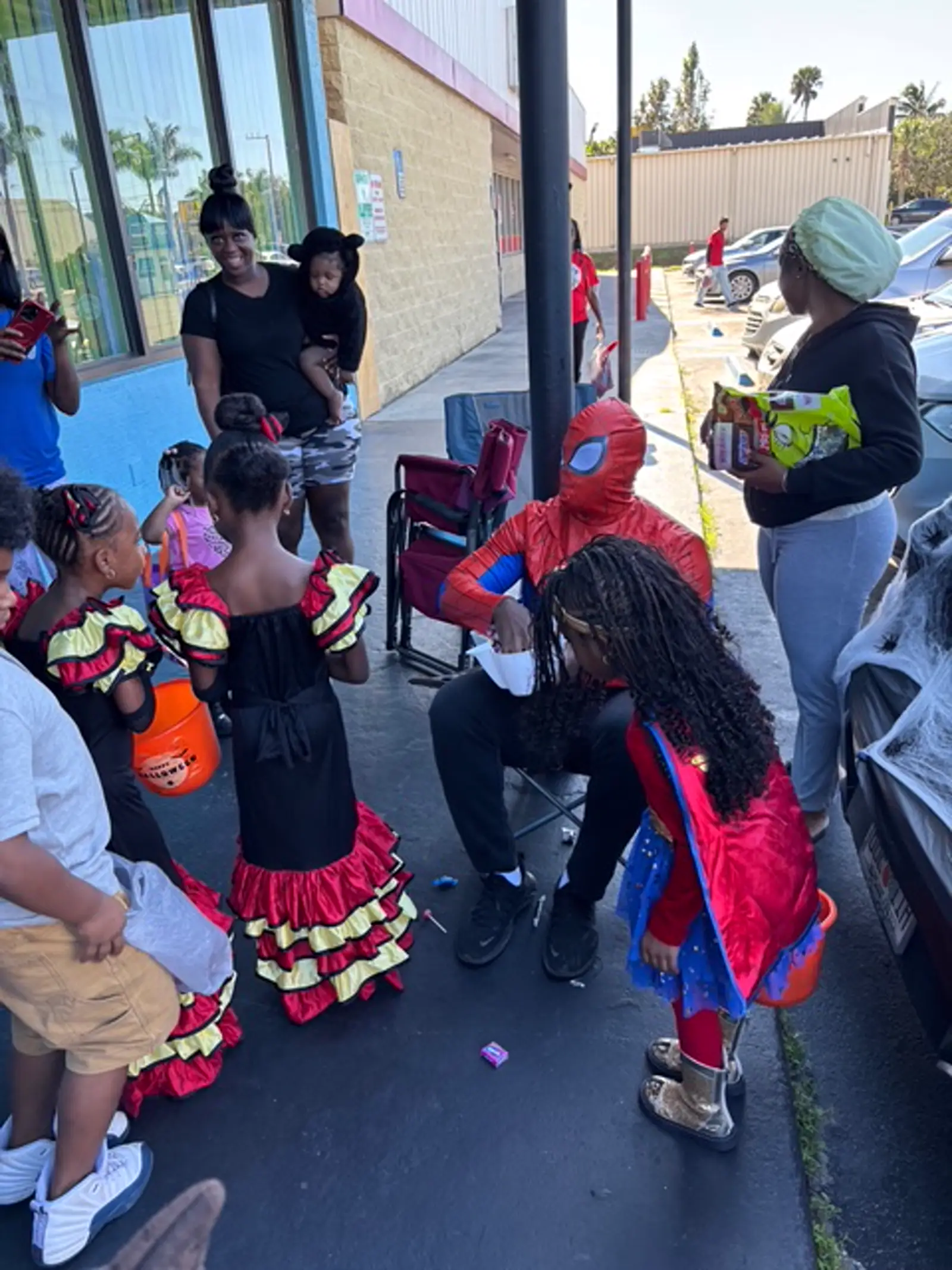 Trunk or Treat with children in costumes